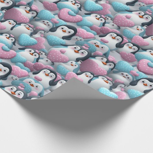 Papier Cadeau Papier à envelopper - Pingouins à fierté transgenr (Coin)