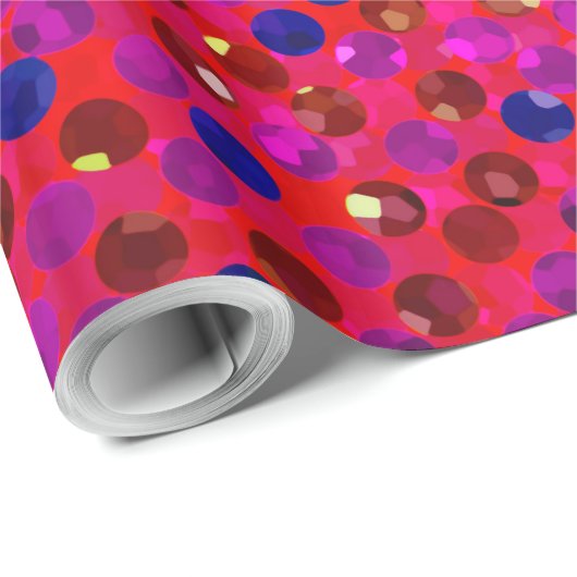Papier Cadeau Papier à envelopper Polka Dot Bijoux Sparkley (Coin rond)