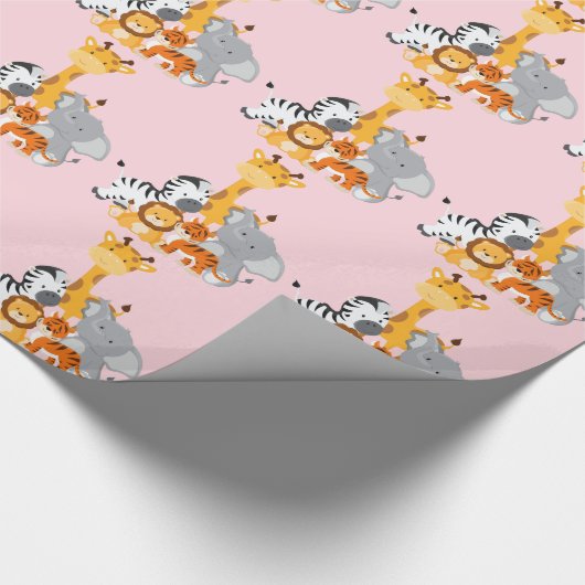 Papier Cadeau Papier à envelopper pour bébés animaux de la jungl (Coin)