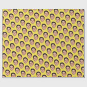Papier Cadeau Papier à envelopper pour cadeau jaune visage ou an (Plat)