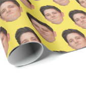 Papier Cadeau Papier à envelopper pour cadeau jaune visage ou an (Coin rond)