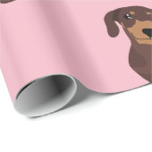 Papier Cadeau Papier à envelopper pour chien à saucisse rose mou (Coin rond)