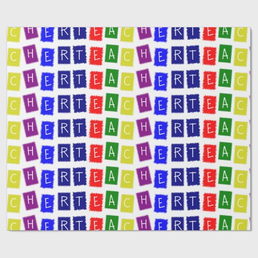 Papier Cadeau Papier à envelopper pour enseignant (Plat)