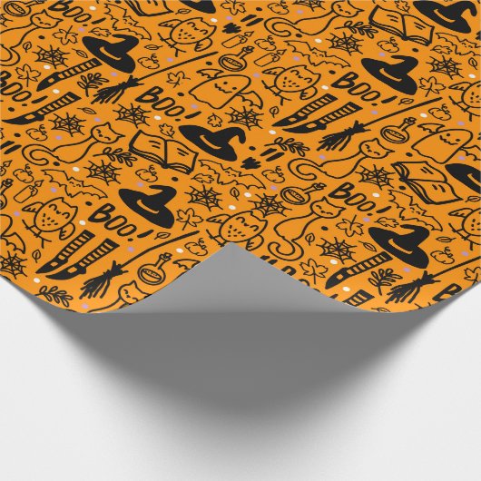 Papier Cadeau Papier à envelopper pour Halloween. (Coin)