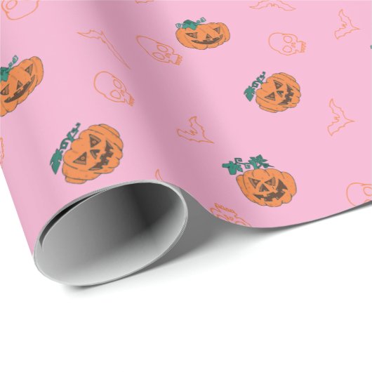 Papier Cadeau Papier à envelopper pour halloween - Citrouilles, (Coin rond)