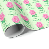Papier Cadeau Papier à envelopper pour la fête des mères rose (Coin rond)