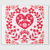 Papier Cadeau Papier à envelopper RED SCANDINAVIAN NOËL DESIGN (Plat)