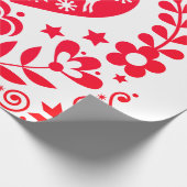 Papier Cadeau Papier à envelopper RED SCANDINAVIAN NOËL DESIGN (Coin)