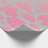 Papier Cadeau Papier à envelopper ROSE NUAGE MOTIF CHINOIS (Coin)