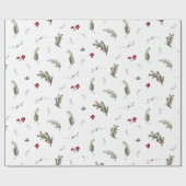 Papier Cadeau Papier à envelopper Rouge Vert aquarelle Noël (Plat)