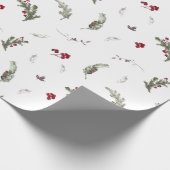 Papier Cadeau Papier à envelopper Rouge Vert aquarelle Noël (Coin)