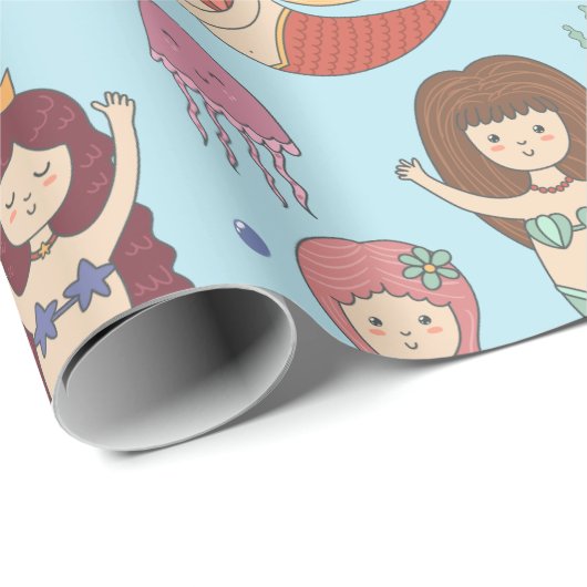 Papier Cadeau Papier à envelopper - Soyons sirènes (Coin rond)