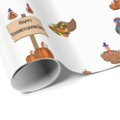 Papier Cadeau Papier à envelopper Thanksgiving (Coin rond)