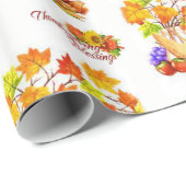 Papier Cadeau Papier à envelopper Thanksgiving (Coin rond)
