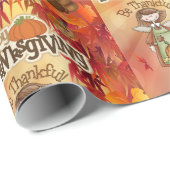 Papier Cadeau Papier à envelopper Thanksgiving (Coin rond)
