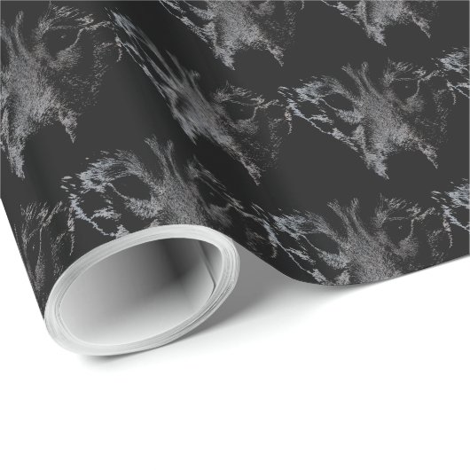 Papier Cadeau Papier à envelopper Wolf Pup Puppy Puppy Sled Chie (Coin rond)