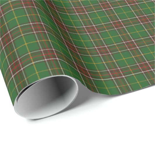 Papier Cadeau papier à enveloppes vert Terre-Neuve Tartan (Coin rond)