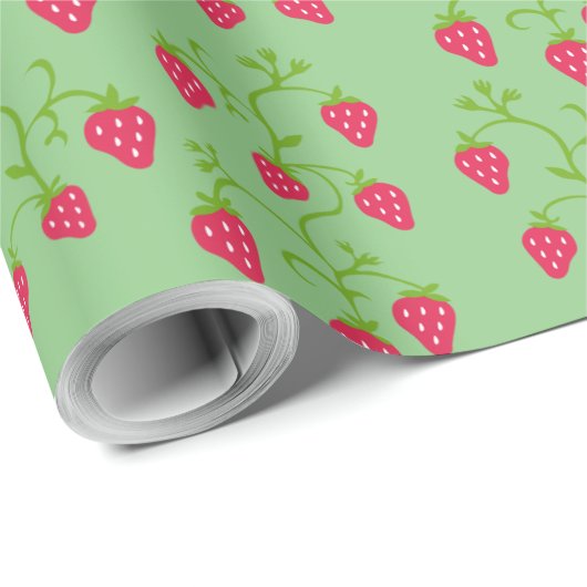 Papier Cadeau Papier à fraise (Coin rond)