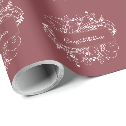 Papier Cadeau Papier à Mariage de terre cuite (Coin rond)