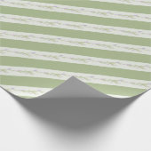 Papier Cadeau Papier à Mariage vert blanc à rayures (Coin)