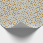 Papier Cadeau Papier à Motif à feuille jaune or (Coin)