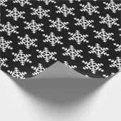 Papier Cadeau Papier à Motif à flocon de neige noir et blanc (Coin)