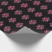 Papier Cadeau Papier à Motif en dentelle rose et noire (Coin)