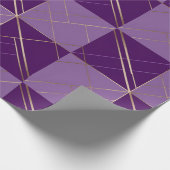 Papier Cadeau Papier à motif géométrique violet or (Coin)
