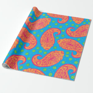 Papier Cadeau Papier à Motif Paisley coloré