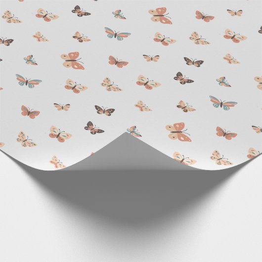 Papier Cadeau Papier à Motif Papier à Papillon Tone Chaud (Coin)