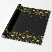 Papier Cadeau Papier à OUVRAGE brillant étoiles d'or (Déroulé)