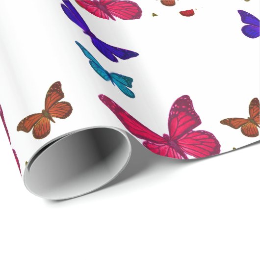 Papier Cadeau Papier à papier enveloppant de papillons de danse (Coin rond)