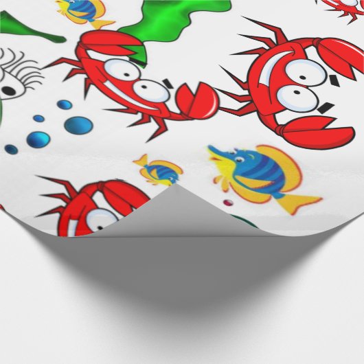Papier Cadeau Papier à papier glacé Poisson Crabes Ocean Beach (Coin)
