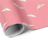 Papier Cadeau Papier à papier Origami Grues Saumon Papier à enve (Coin rond)