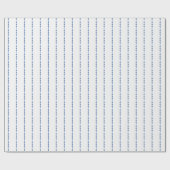 Papier Cadeau Papier à rayures à pointes blanc et bleu (Plat)