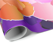 Papier Cadeau Papier Abstrait à enveloppement floral violet vibr (Coin rond)