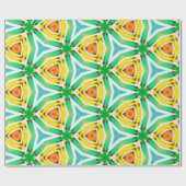 Papier Cadeau Papier Abstrait jaune vert (Plat)