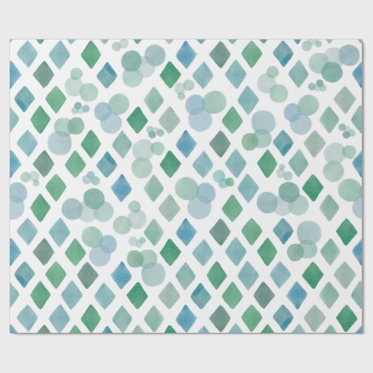 Papier Cadeau Papier aquarelle sans couture sur fond blanc avec (Plat)