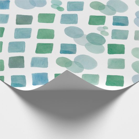 Papier Cadeau Papier aquarelle sans couture sur fond blanc avec (Coin)