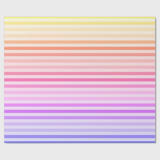 Papier Cadeau Papier arc-en-ciel rayé tons chauds (Plat)