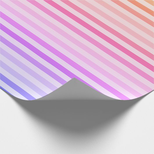 Papier Cadeau Papier arc-en-ciel rayé tons chauds (Coin)