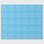 Papier Cadeau Papier Baptême Bleu Garçon (Plat)
