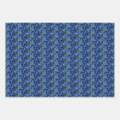 Papier cadeau Papier bleu & pourpre Irises (Devant 3)