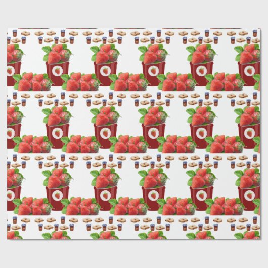 Papier Cadeau Papier brillant à envelopper, fraise au beurre d'a (Plat)