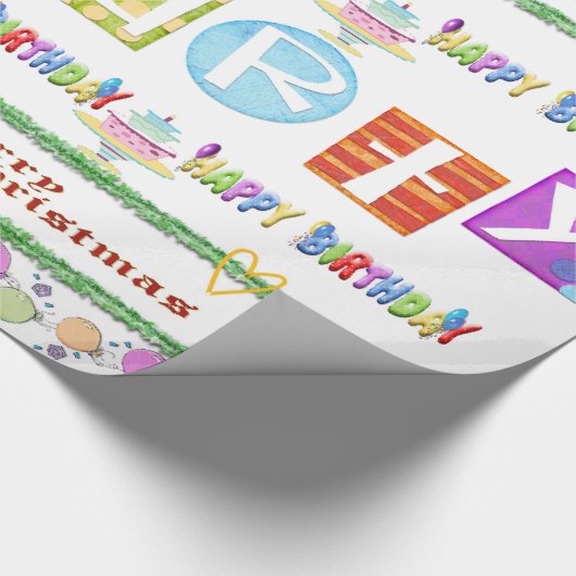 Papier Cadeau Papier brillant à envelopper Joyeux Noël Anniversa (Coin)