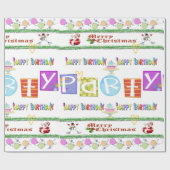 Papier Cadeau Papier brillant à envelopper Joyeux Noël Anniversa (Plat)