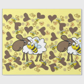 Papier Cadeau Papier brillant à envelopper, Moutons Abeilles Coe (Plat)