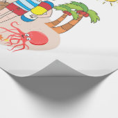 Papier Cadeau Papier brillant à envelopper, Octopus Plage amusan (Coin)