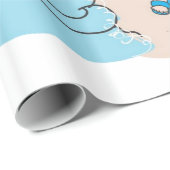 Papier Cadeau Papier brillant à envelopper, Octopus Plage amusan (Coin rond)