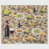 Papier Cadeau Papier brillant à envelopper, Pâtes Red Vin Pain O (Plat)